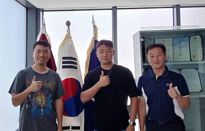 소위 강수민(#63,정보통신) 소위 전진운(#63, 기갑) 방문. 25.9.15 이미지